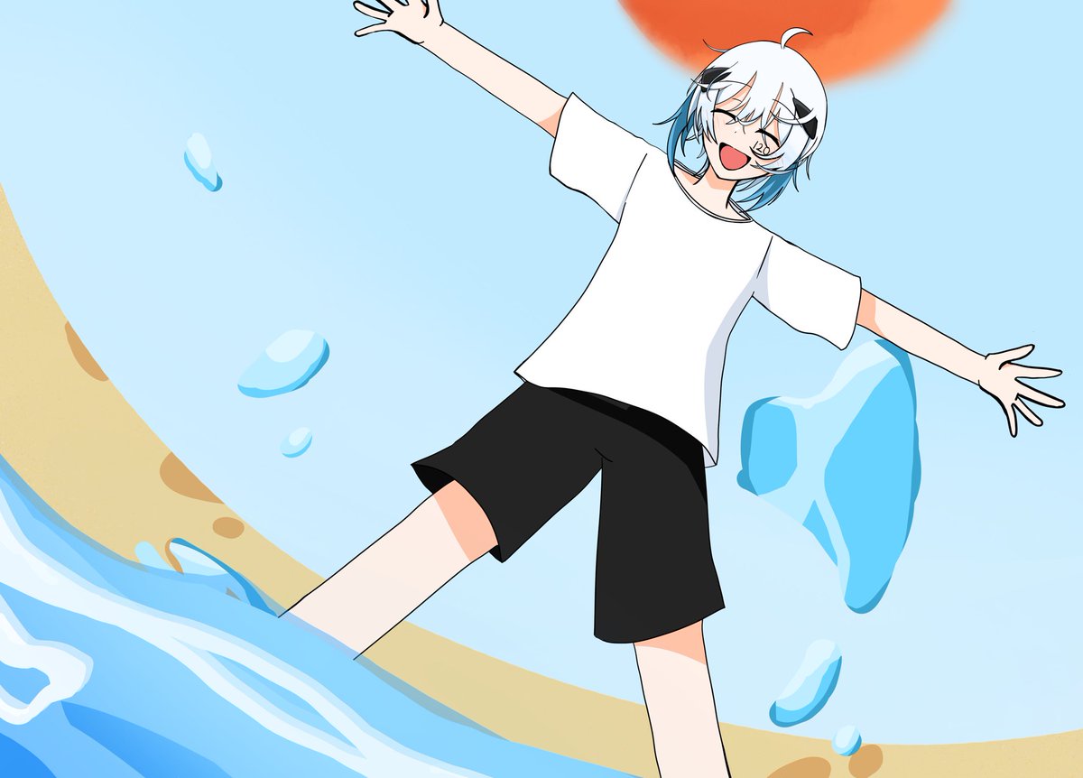 夏だああああああああああっっっ！！！

うぇぇぇぇえい！最近暑すぎぃぃい！
久しぶりに描いたぜっ🌊🌊🍨

背景壊滅的だから背景練習しないとなぁ〜。