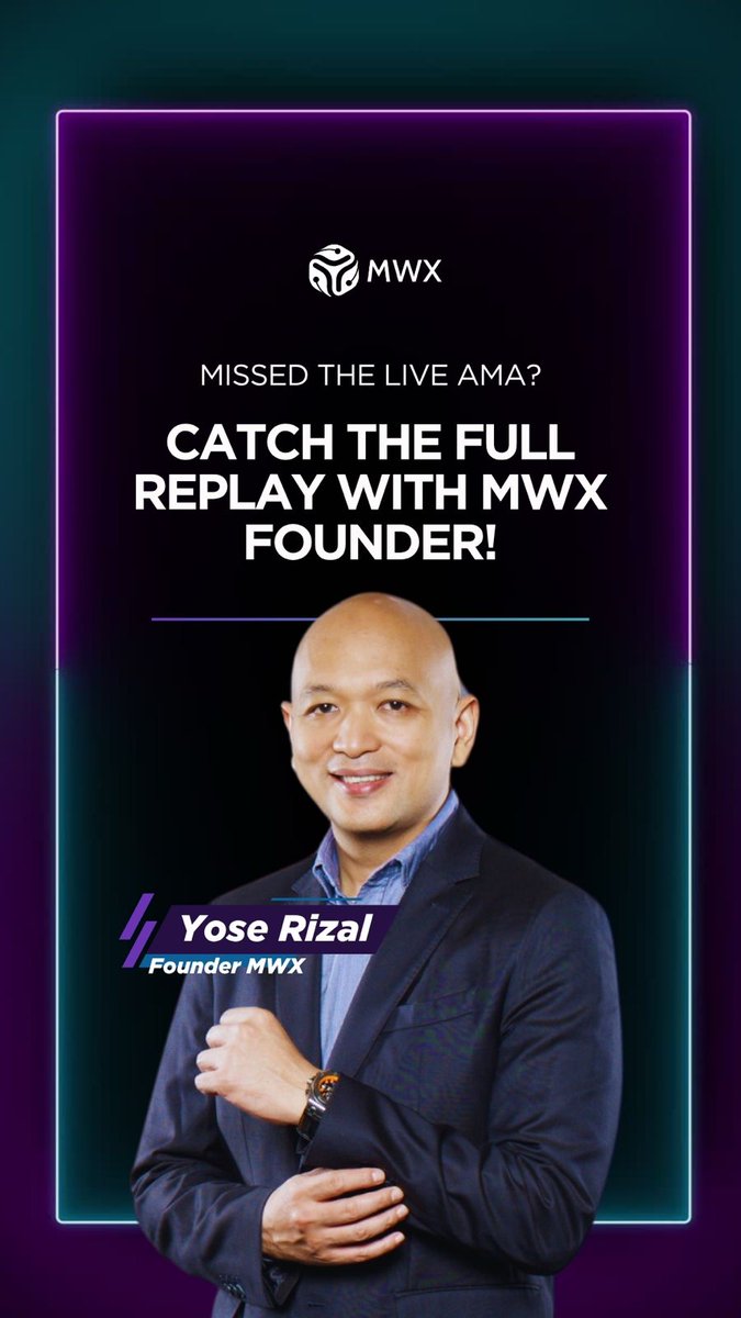 Misssed The Live AMA?
Catch The Full Replay With MWX Founder Here:

#AMA #MWX #Web3Marketing #CryptoID #Web3Builders #TokenEconomy #AMA #MWX #Ai #AIAgent #Base #Base #Web3 #Web3Marketing #CryptoID #Web3Builders #TokenEconomy #space #BTC #ETH #BSC #SOL $BTC $ETH $SOL