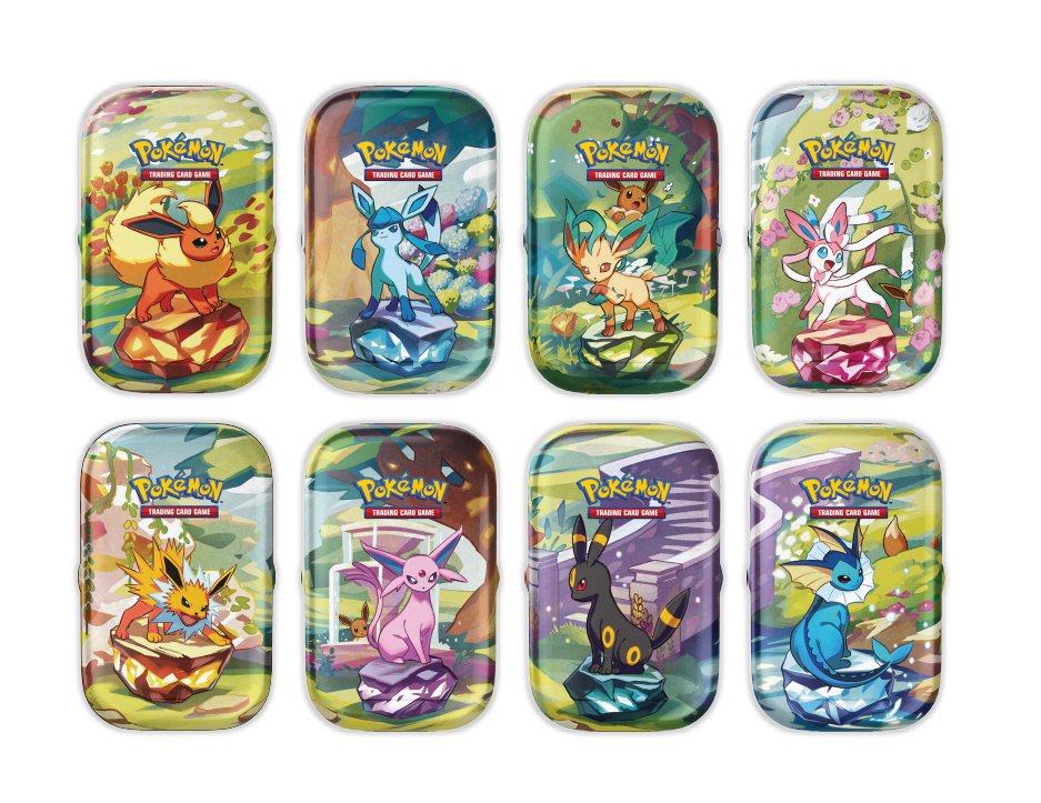_KING_GIDORA_'s tweet image. 【お知らせ】 海外で発売されましたPokémon TCG:Paldean Fates Mini Tin ブイズ缶のイラストを描かせていただきました! #ポケカ #ポケモンカード #PokemonTCG