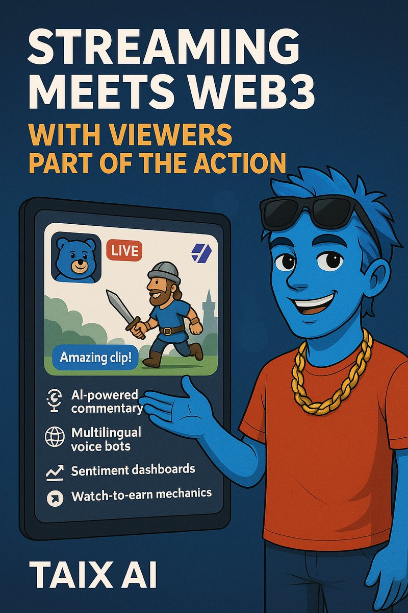 Mannaofficall's tweet image. 🚨 The next-gen streaming wave isn’t coming —
It’s already live.

🎮 @TAIX_AI is where AI meets real-time gameplay
From dynamic overlays to smart co-commentary — it&apos;s built for creators who lead.

🙌 Big thanks to @SeedifyFund for powering the future.
#AIstreaming #Web3Gaming…