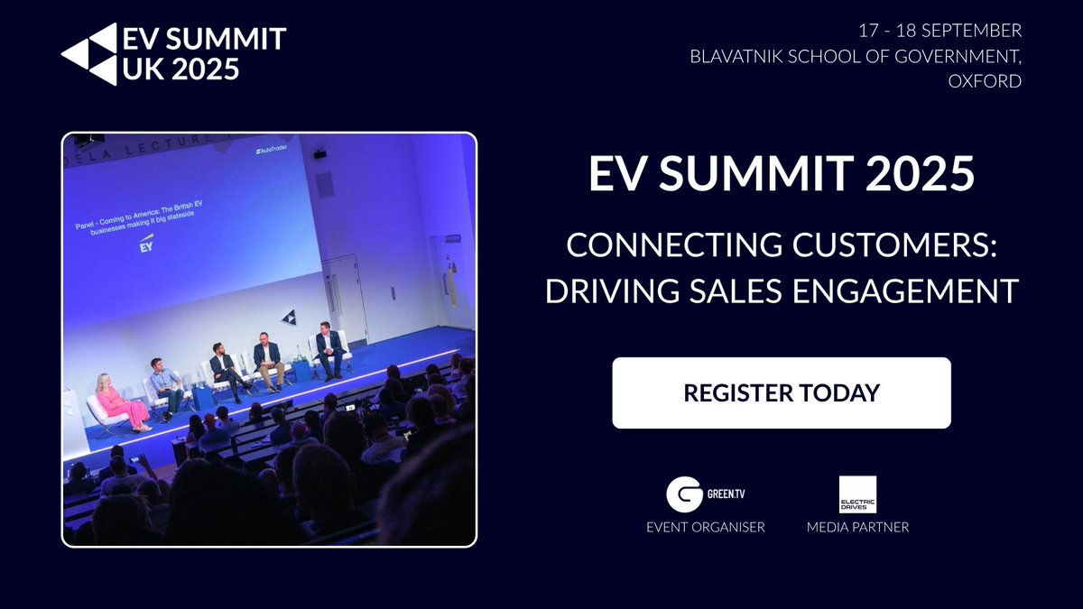 ⚡ Join the leaders shaping the future of emobility at #EVSUMMIT 2025, 17–18 September, Oxford.

With 50% of your time dedicated to networking, it’s more than a summit, it’s where real business happens.

🎟️ Delegate passes on sale now: evsummit.biz/delegate-pass