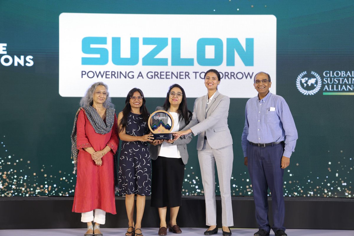 Suzlon was recently honoured as the ‘Champions of Green Business Practices’ at the 4th edition of the ET Edge Global Sustainability Alliance Sustainable Organisations 2025 at Mumbai ! 🌱

This recognition celebrates our unwavering commitment to sustainability, innovation, and