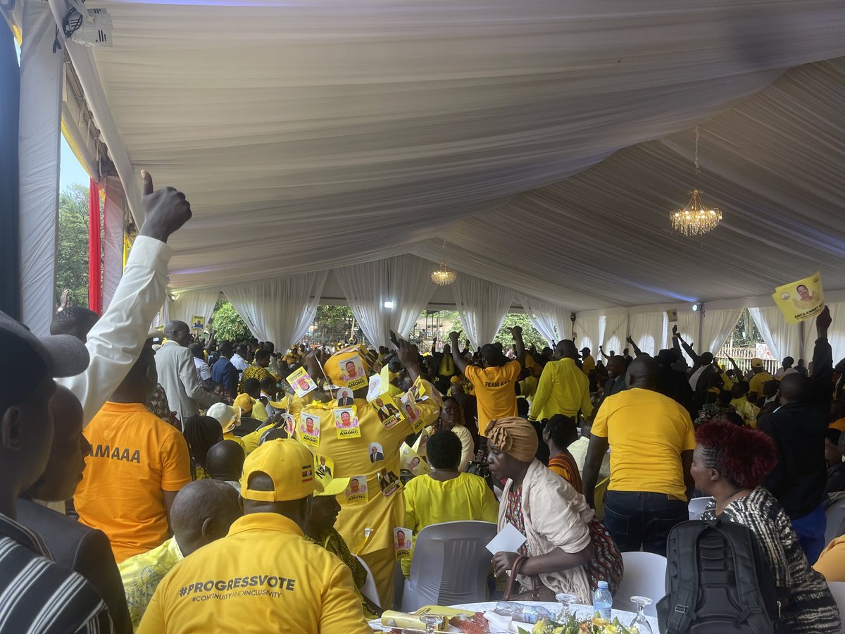 The Rt. Hon. Speaker addressing delegates at Hotel Africana after successfully being nominated for the post of 2nd National Vice Chair CEC - Female. ⁦<a href="/AnitahAmong/">Anita Annet Among</a>⁩ ⁦<a href="/MosesMagogo/">Moses Hassim Magogo</a>⁩ ⁦<a href="/nbstv/">NBS Television</a>⁩