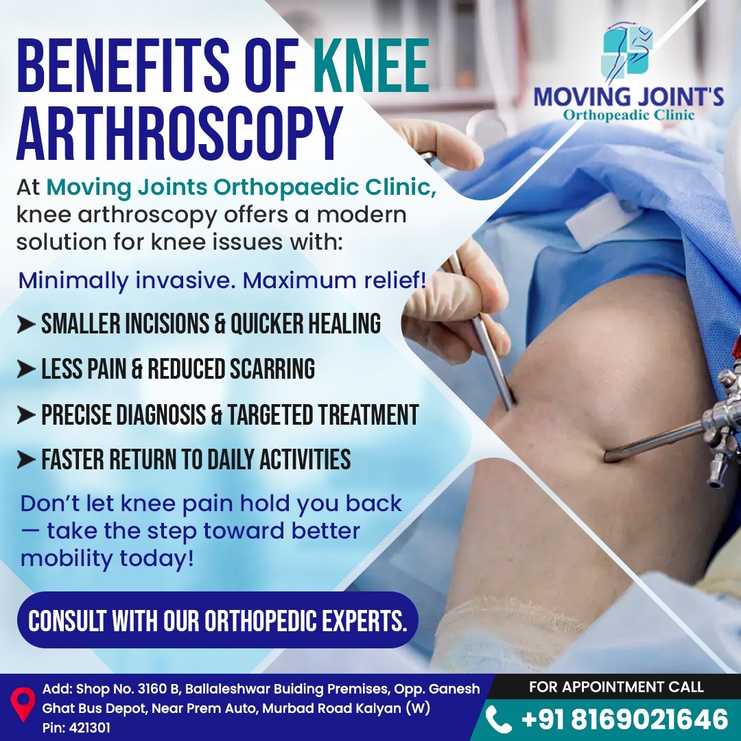moving_joints's tweet photo. 🦵 BENEFITS OF KNEE ARTHROSCOPY
Modern Solutions for Knee Pain &amp; Mobility!

Moving Joints Orthopeadic Clinic
 
#MovingJoints #MovingJointsOrthopeadicClinic #DrSandeepPagare #HealthyJoints #OrthopedicCare #MovingJoints #StayActive #OrthopedicCare #MovingJoints #StayStrong https://t.co/NLNmhmGjFE