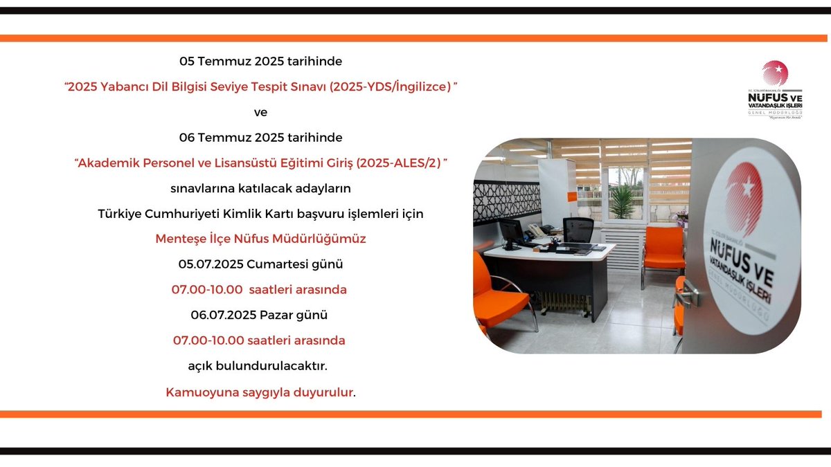 Muğla İl Nüfus ve Vatandaşlık Müdürlüğü (@muglanufus) on Twitter photo 