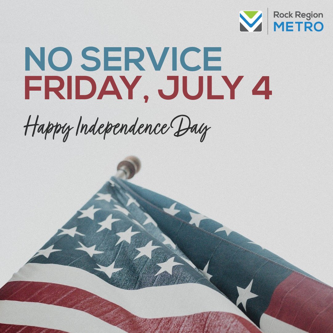 There is no bus, paratransit, streetcar or microtransit service in operation today in observance of Independence Day. Have a safe and happy 4th of July!