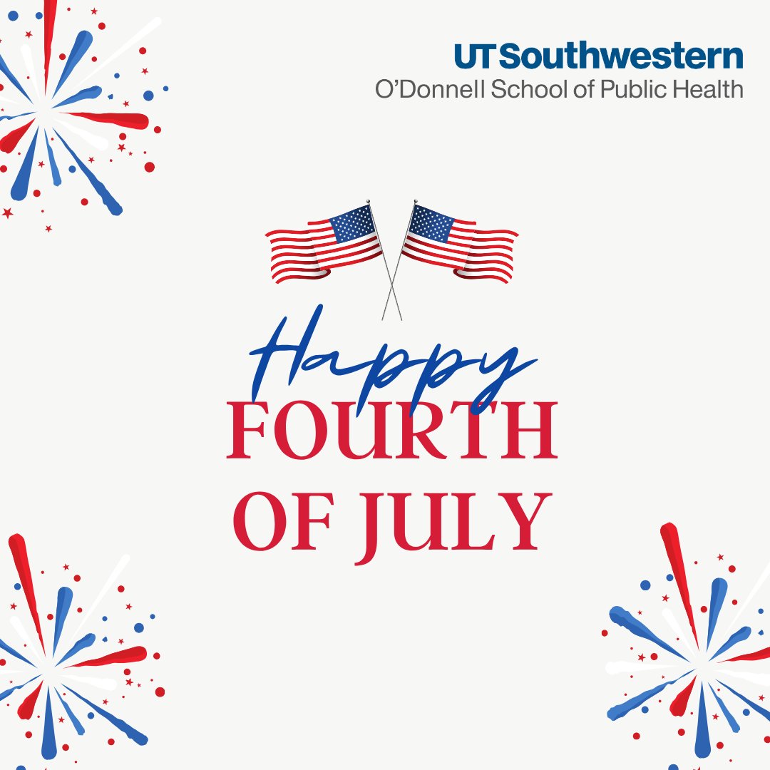 Make sure your holiday is a hit by following these safety tips. 
-Leave the fireworks to the professionals.
-Drink plenty of fluids to stay hydrated. 
-Limit your time in the sun and be sure to apply broad-spectrum sunscreen of SPF 30 or higher. 
#July4 #Fireworks #UTSW