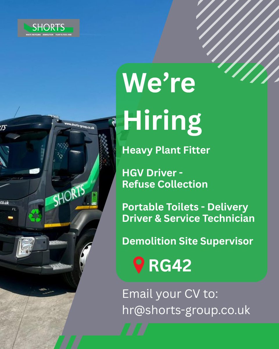 ShortsGroup's tweet image. We're Hiring at RG42! Exciting opportunities await—join our team and grow your career with us.
Apply today! 📩 hr@shorts-group.co.uk

Take a look at our other job opportunities 🔗 shorts-group.co.uk/about/careers

#Careers #Recruiting #RG42 #ShortsGroup