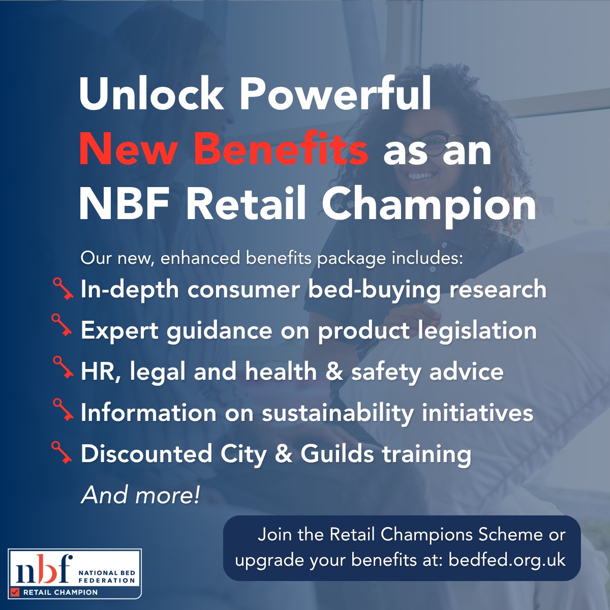 📢 Introducing our enhanced level of support for NBF Retail Champions.

Invest in your business, stay informed and get the support you need.

➡️ Retailers that predominantly stock NBF-approved brands can upgrade their benefits package: ow.ly/kpnC50VR3SK
