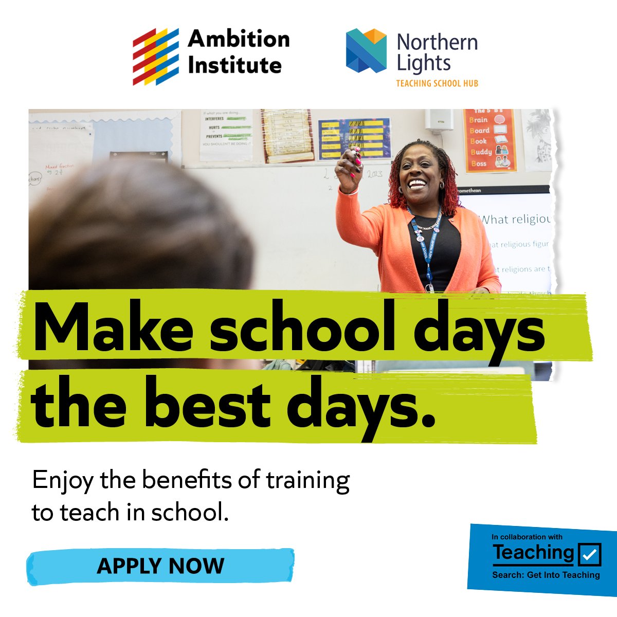 Northern Lights Teaching School Hub (@nltshub) on Twitter photo 🎓 Train to Teach with Northern Lights Initial Teacher Training
Thinking about a career in teaching? Start your journey this September with high-quality, school-based training.
🚨 Deadline: 24th July
👉 Apply now: northernlightstsh.co.uk/itt-initial-te…
In partnership with <a href="/Ambition_Inst/">Ambition Institute</a> 🎓 Train to Teach with Northern Lights Initial Teacher Training
Thinking about a career in teaching? Start your journey this September with high-quality, school-based training.
🚨 Deadline: 24th July
👉 Apply now: northernlightstsh.co.uk/itt-initial-te…
In partnership with <a href="/Ambition_Inst/">Ambition Institute</a>