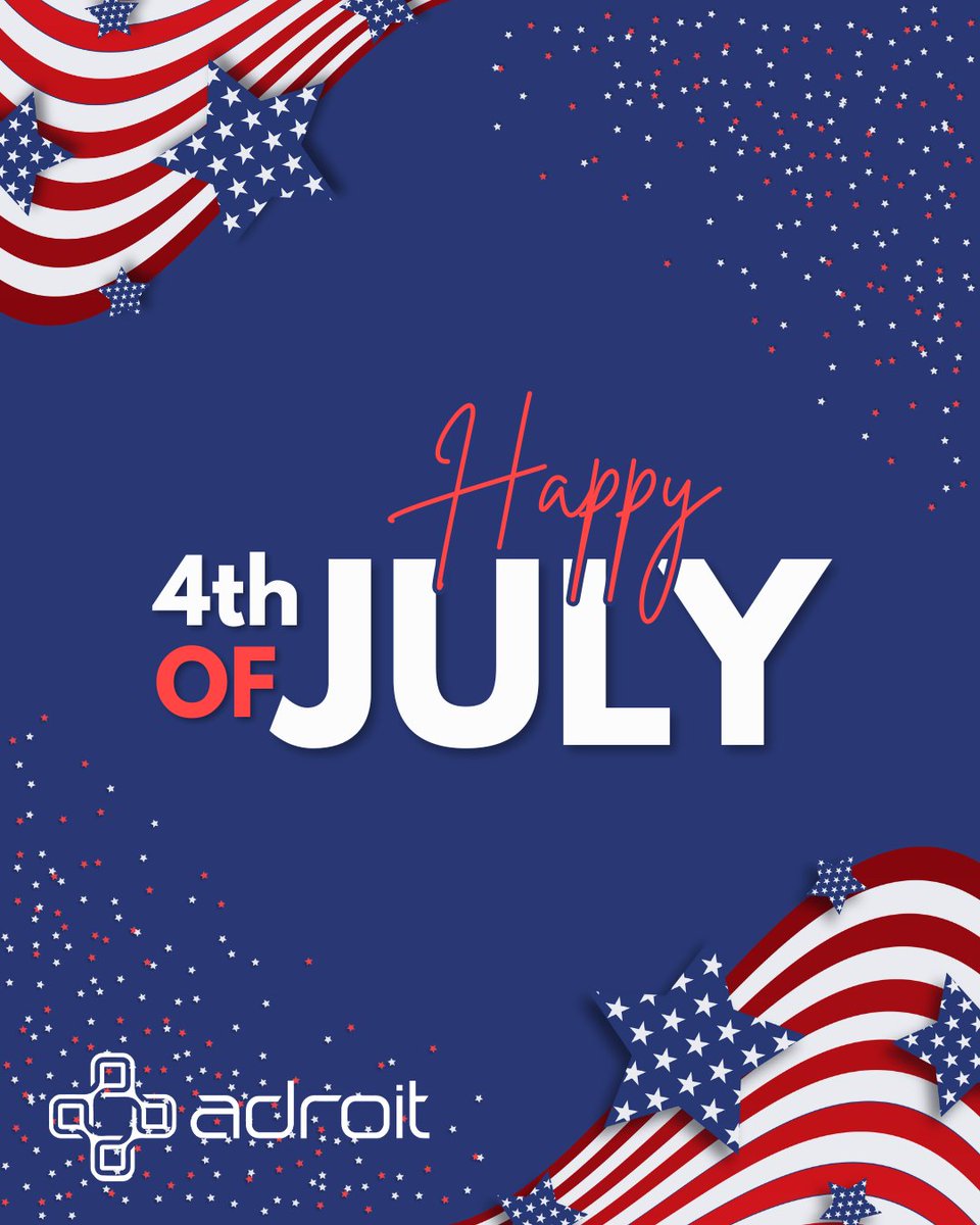 Happy 4th of July! 🎆

Today we honor the strength, freedom, and unity that define this great nation. At Adroit, we celebrate the opportunities independence brings to grow, create, and move forward.

Enjoy the fireworks, the food, and the time spent with those who matter most.