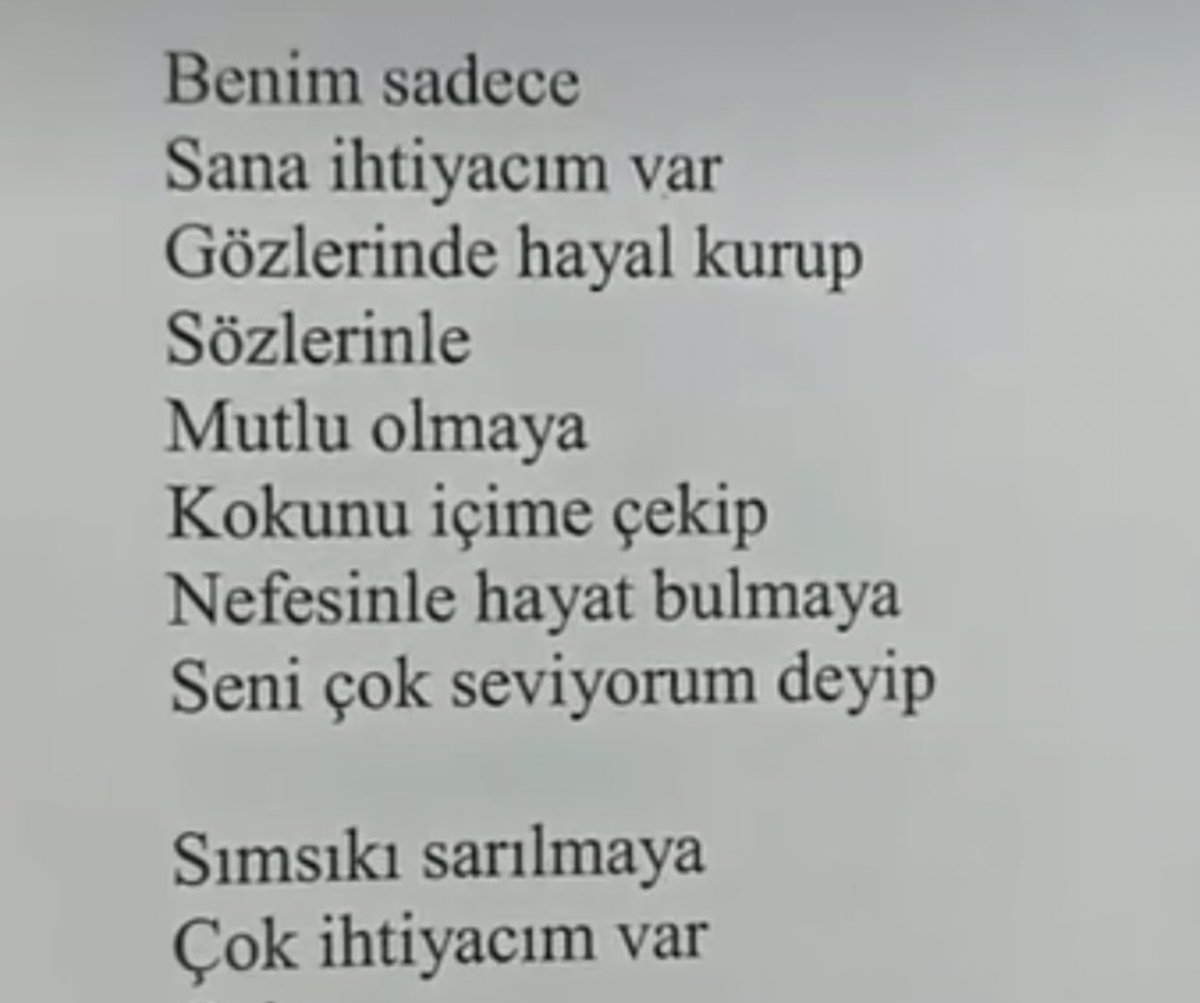 “Sana sımsıkı sarılmaya
Çok ihtiyacım var.”
