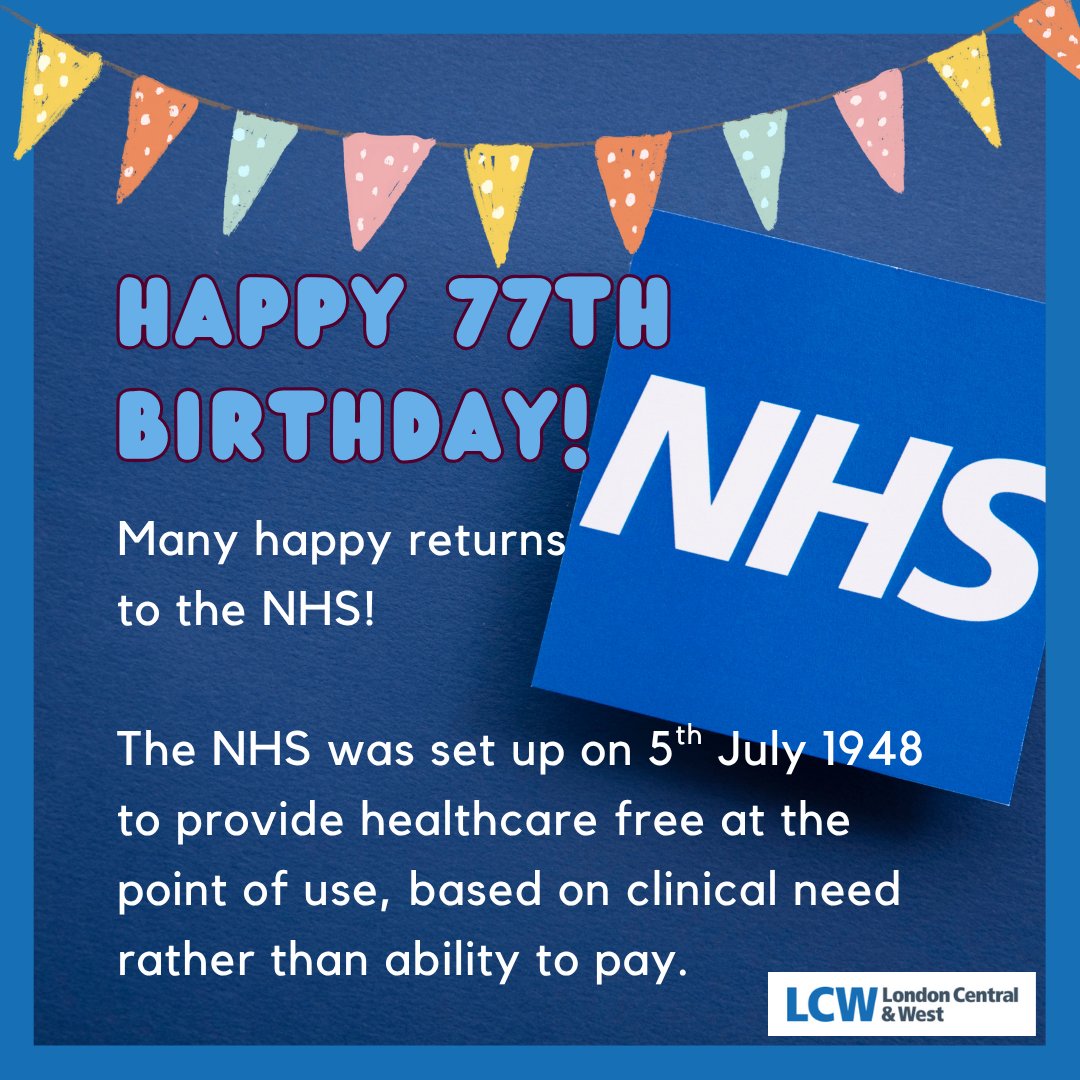 🎉 Happy birthday to the wonderful NHS! Today, the NHS celebrates 77 years of providing care to millions of people. Join us in celebrating this source of national pride for its dedication to the health of our communities! 😍