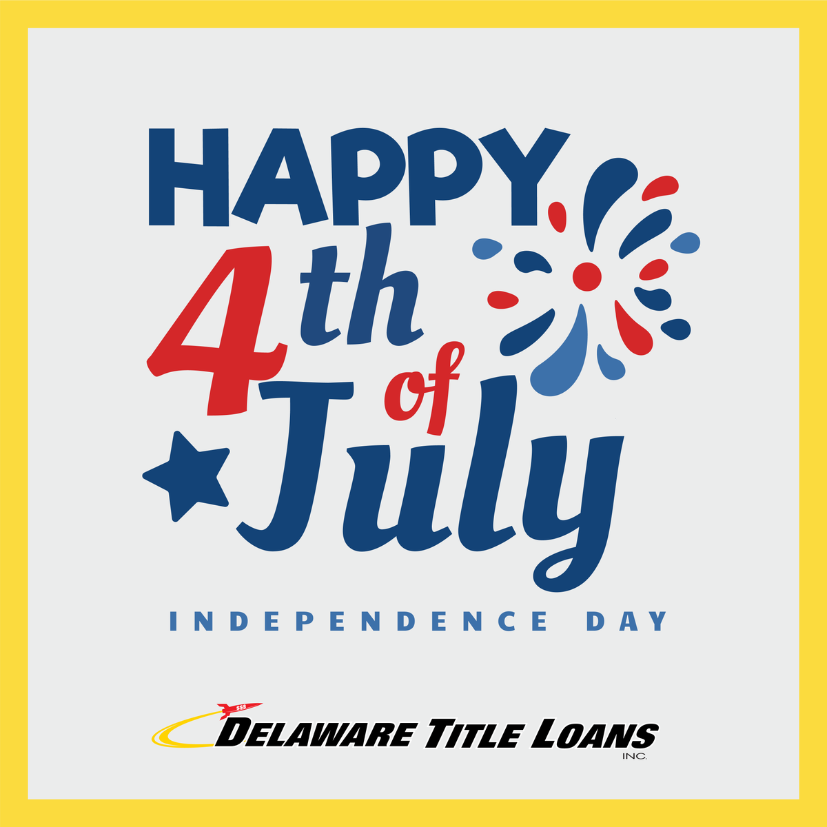 DETitleLoanCash's tweet image. 🇺🇸 As we celebrate Independence Day, Delaware Title Loans, Inc. wishes you and your loved ones a joyful and safe 4th of July! We're grateful to serve our wonderful community and be part of your financial journey. 🎊

#4thOfJuly #IndependenceDay #DelawareTitleLoans