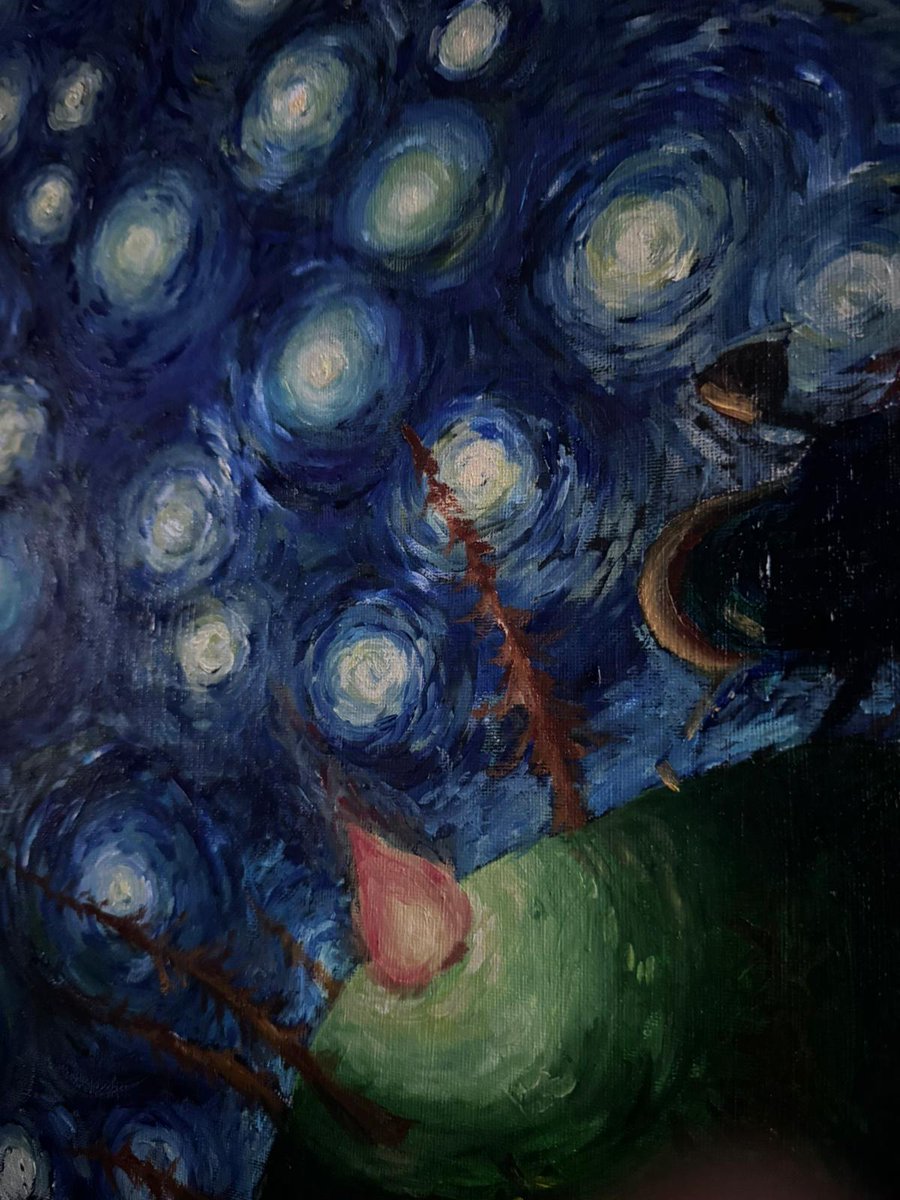 SsbmBluenote's tweet image. Outer wilds painting (van Gogh style) for @chwepsi !
