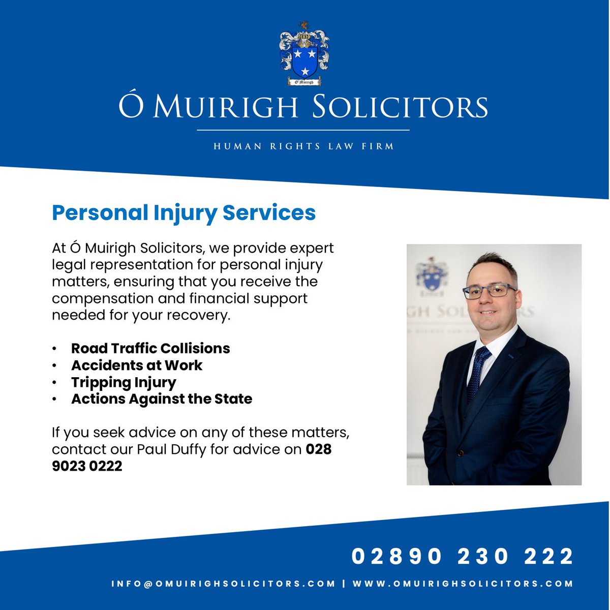 OMuirighSols's tweet image. Personal Injury Claims Services at Ó Muirigh Solicitors