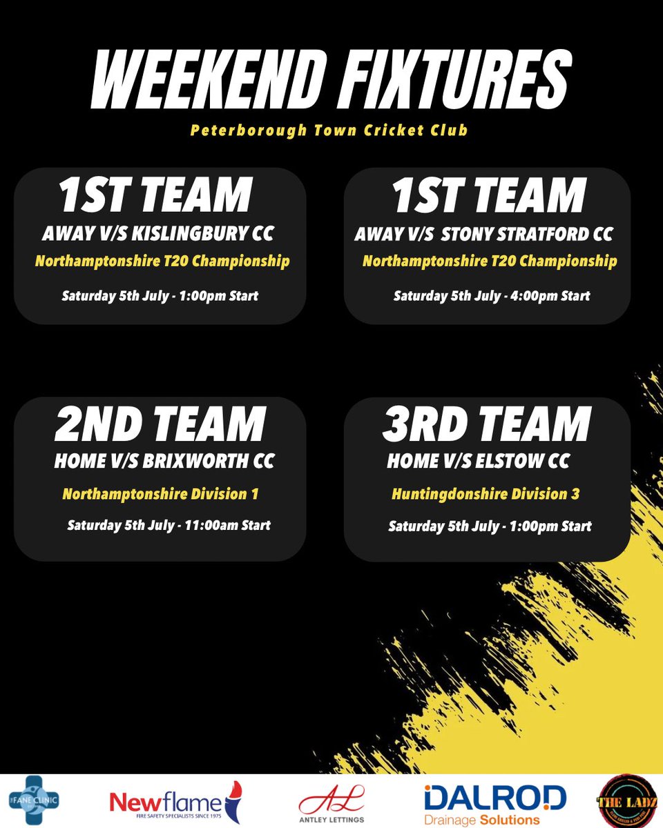 pborotowncc's tweet image. Here’s our fixtures for this weekend! #ptcc