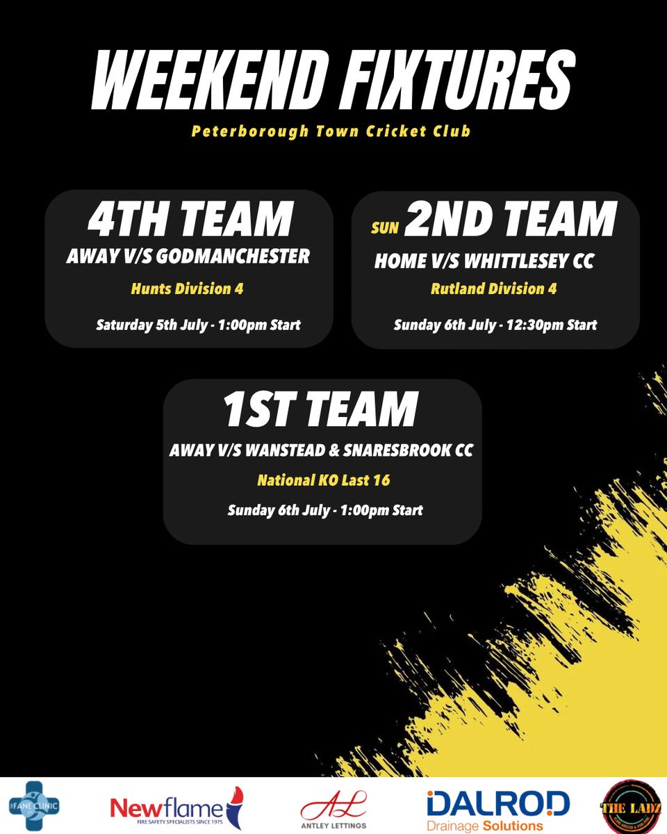 Here’s our fixtures for this weekend! #ptcc