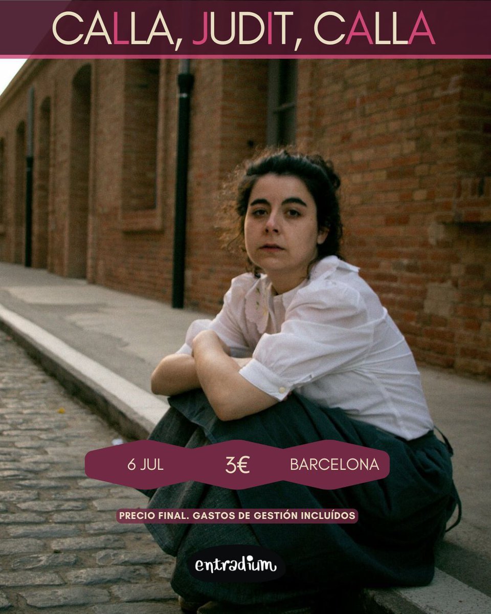 El espectáculo #Callajuditcalla, es un diálogo entre palabra y música que puedes disfrutar en #LanaudeCalTondelCuat 

Consigue tus entradas en: 
entradium.com/events/calla-j… 
#pasateaentradium