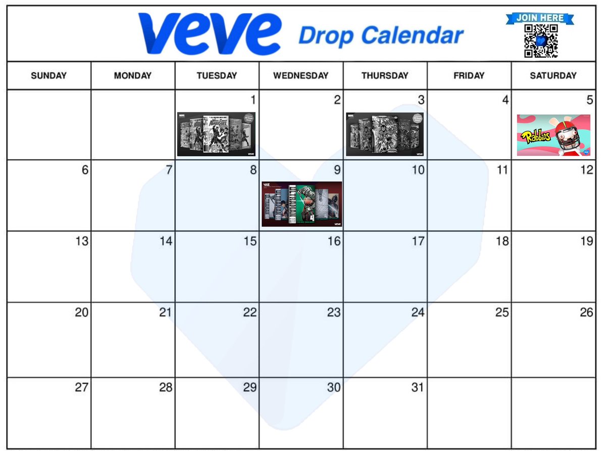 KcBmw.eth💙⭕️💙 (@kcbmw) on Twitter photo Updated Veve drop calendar #vevefam <a href="/veve_official/">VeVe | Digital Collectibles</a>
Blog ➡️ blog.veve.me
💙 Join Veve Here 💙 veve.sjv.io/yqb7NN Updated Veve drop calendar #vevefam <a href="/veve_official/">VeVe | Digital Collectibles</a>
Blog ➡️ blog.veve.me
💙 Join Veve Here 💙 veve.sjv.io/yqb7NN