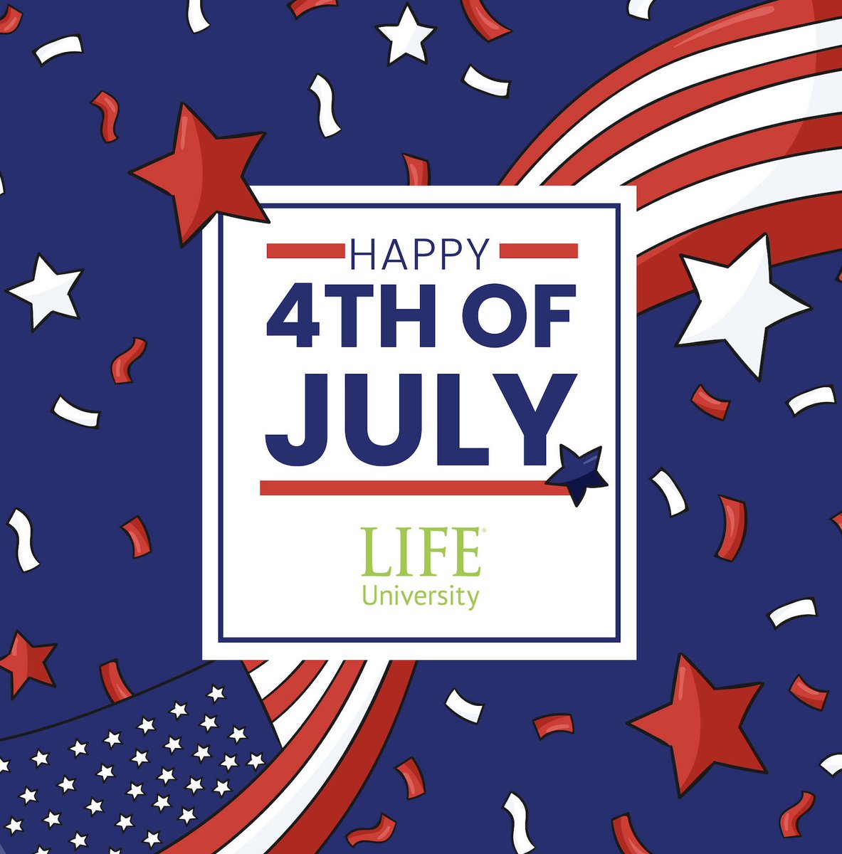 🎆 Happy 4th of July from Life University! 🇺🇸

Today, we honor the spirit of independence and the enduring values that shape our nation. Wishing you a safe and meaningful Independence Day.

#LifeU #4thofJuly #IndependenceDay #LifeUniversity #LastingPurpose