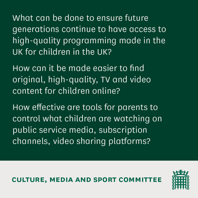 CommonsCMS's tweet photo. We're looking into the provision of original children's TV and video content in the UK, and how to ensure high quality TV and video for kids can be made and easily found in future ▶️

Read more 👇