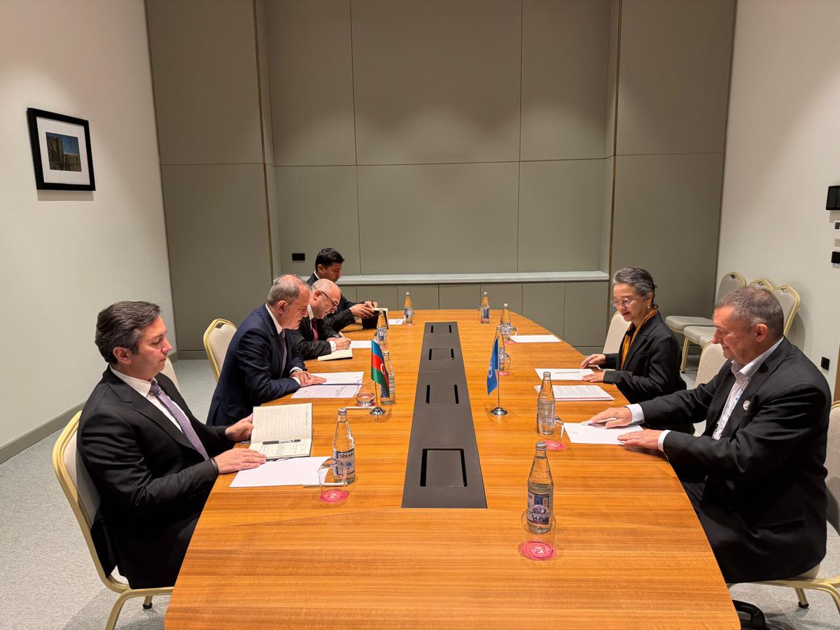 UN_Armida's tweet image. Grateful for #Azerbaijan’s gracious welcome and exchange with FM @Bayramov_Jeyhun, @AzerbaijanMFA on accelerating transport & energy cooperation under #SPECA.
This collaboration sets the stage for the 82nd session of @UNESCAP, taking place in Baku next year. #CS82