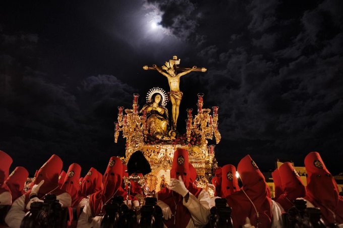 Solemne traslado del Ecce-Homo, Cristo de la Sangre y la Virgen de la Paz de Ronda a Santa María la Mayor por obras en su santuario