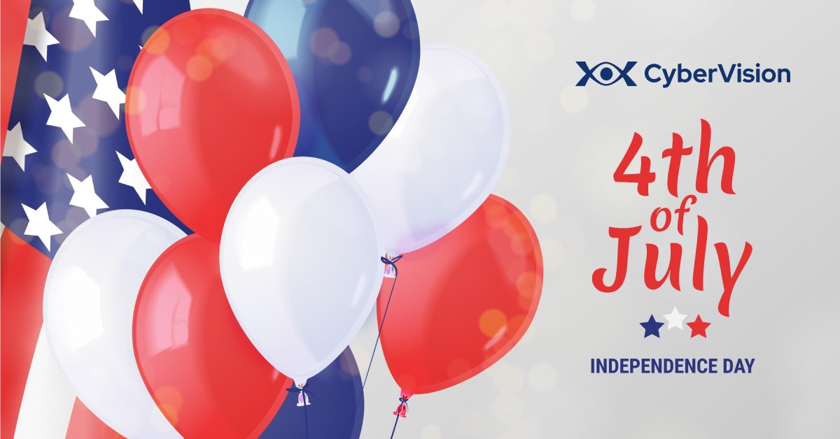 🇺🇸 Happy 4th of July from the CyberVision team! 🎆
Today, we celebrate freedom, innovation, and the spirit of progress that drives our nation forward. Wishing our clients, partners, and colleagues a joyful and safe Independence Day!

#FourthOfJuly #IndependenceDay