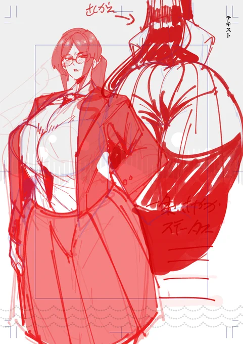 夏コミ新刊のキャラデザインスケッチWIP めちゃくちゃNTRエロ漫画です 気が強そうだし強い女の子と嫌いなアイツ