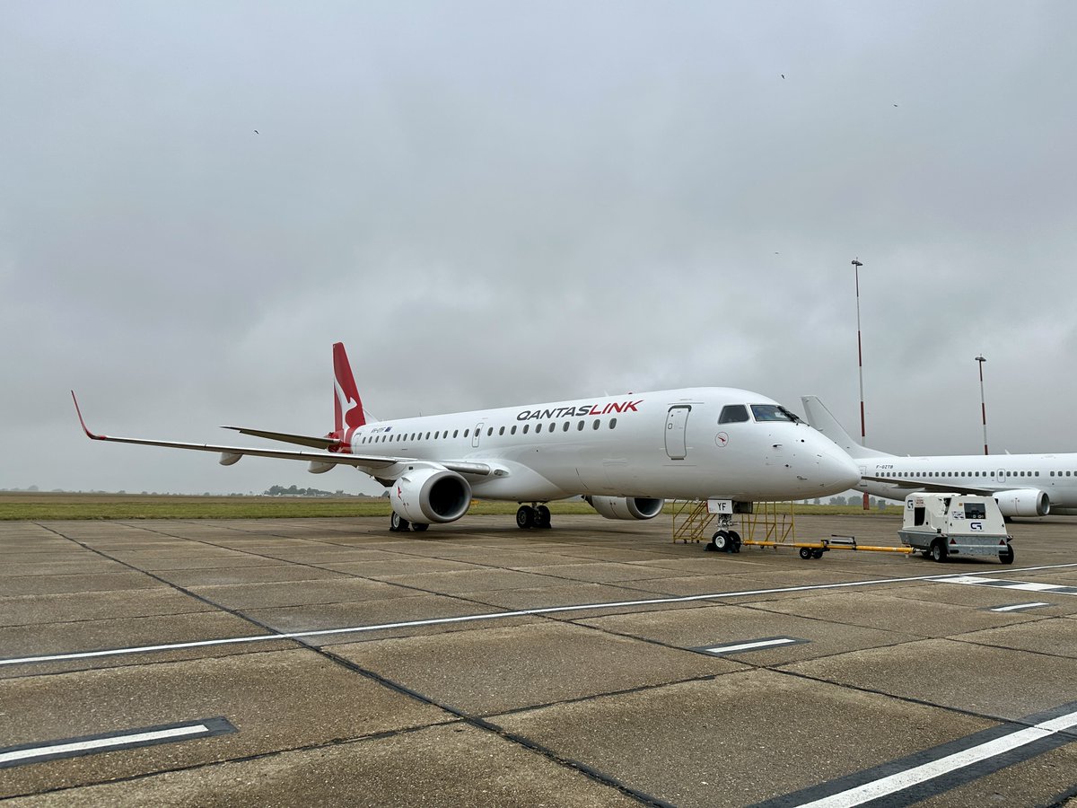 Look at this stunning new livery!
 
You might remember when we shared that our friends at <a href="/AllianceQQ/">Alliance Airlines</a> brought their Embraer 190 to us. After several weeks of expert maintenance - and a fresh coat of paint - it’s now ready to take off for sunnier skies. 👏