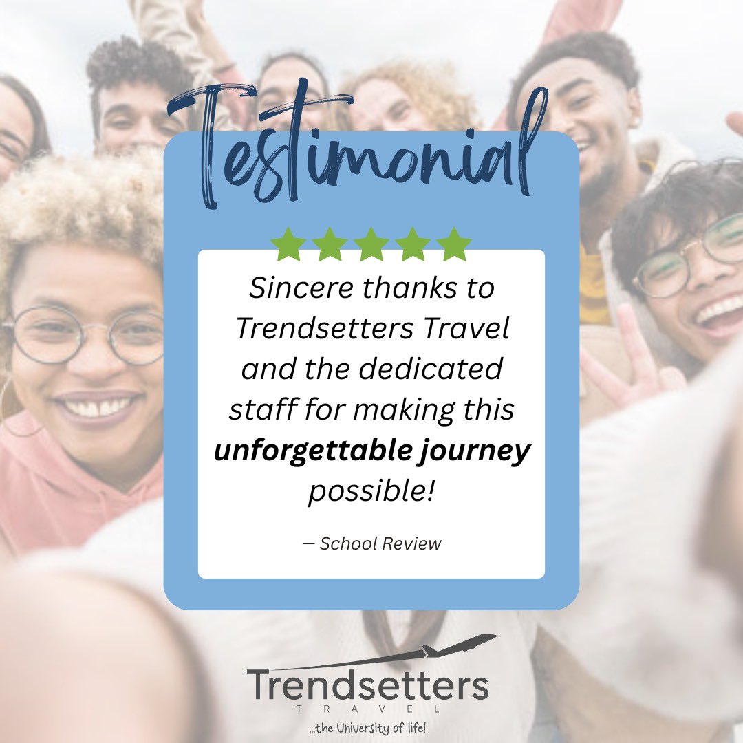 We love what we do! 🌎✈️ Thank you for the feedback! #schooltour #enrichmenttour #TrendsettersOnTour #happyclient