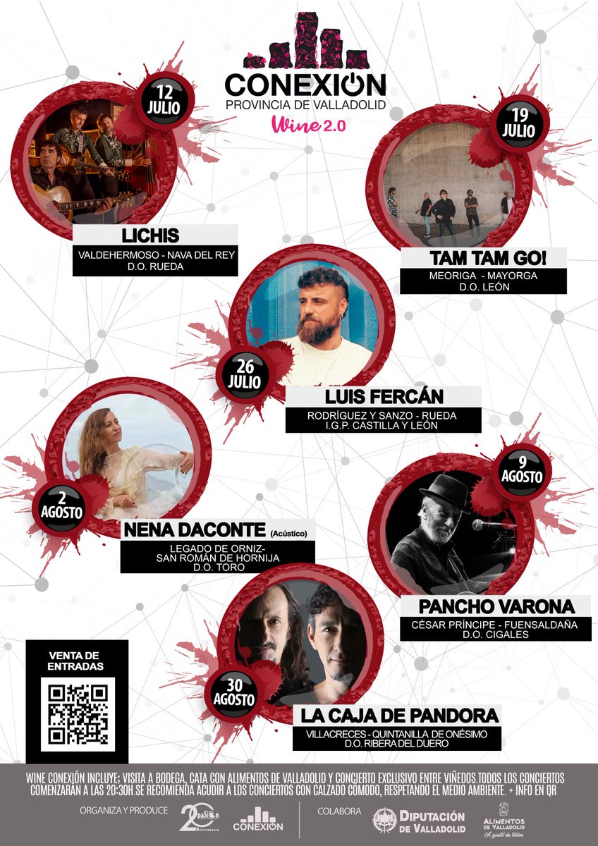 Turismo Valladolid (@turvalladolid) on Twitter photo 🍷🎶 ¡Ya a la venta las entradas para #WineConexión2025!
Vive una experiencia inolvidable que incluye:
🏰 Visita a bodega.
🍇 Cata de productos de <a href="/alimentosVALL/">Alimentos de Valladolid</a>.
🎵 Concierto en un entorno único.
🎫 Compra tus entradas aquí 👉 conexionvalladolid.es/wine-conexion-… 🍷🎶 ¡Ya a la venta las entradas para #WineConexión2025!
Vive una experiencia inolvidable que incluye:
🏰 Visita a bodega.
🍇 Cata de productos de <a href="/alimentosVALL/">Alimentos de Valladolid</a>.
🎵 Concierto en un entorno único.
🎫 Compra tus entradas aquí 👉 conexionvalladolid.es/wine-conexion-…