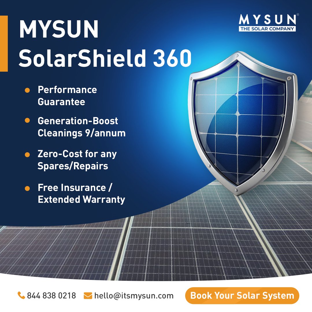 MYSUNIndia's tweet photo. Your Solar, Our Shield – Enjoy Free Maintenance &amp; Total Peace of Mind

#GoSolar #LongTermEnergy #MYSUN #SolarEnergy #SustainableFuture #CleanEnergy #GoGreen 

To know more about going Solar, Reach out to our solar advisor now on: +91 8448380218. https://t.co/6LucWXo2zm