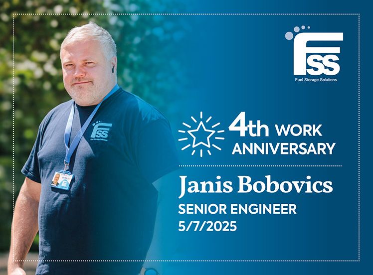 Janis Bobovics celebrates 4 years of service as Senior Engineer with <a href="/FssFuel/">FSS</a> 5th July. We’d like to say thank you to Janis for your knowledge, hard work &amp; dedication as a member of our Engineering Team.
#workanniversary #engineer #engineeringteam #fuelstoragesolutions