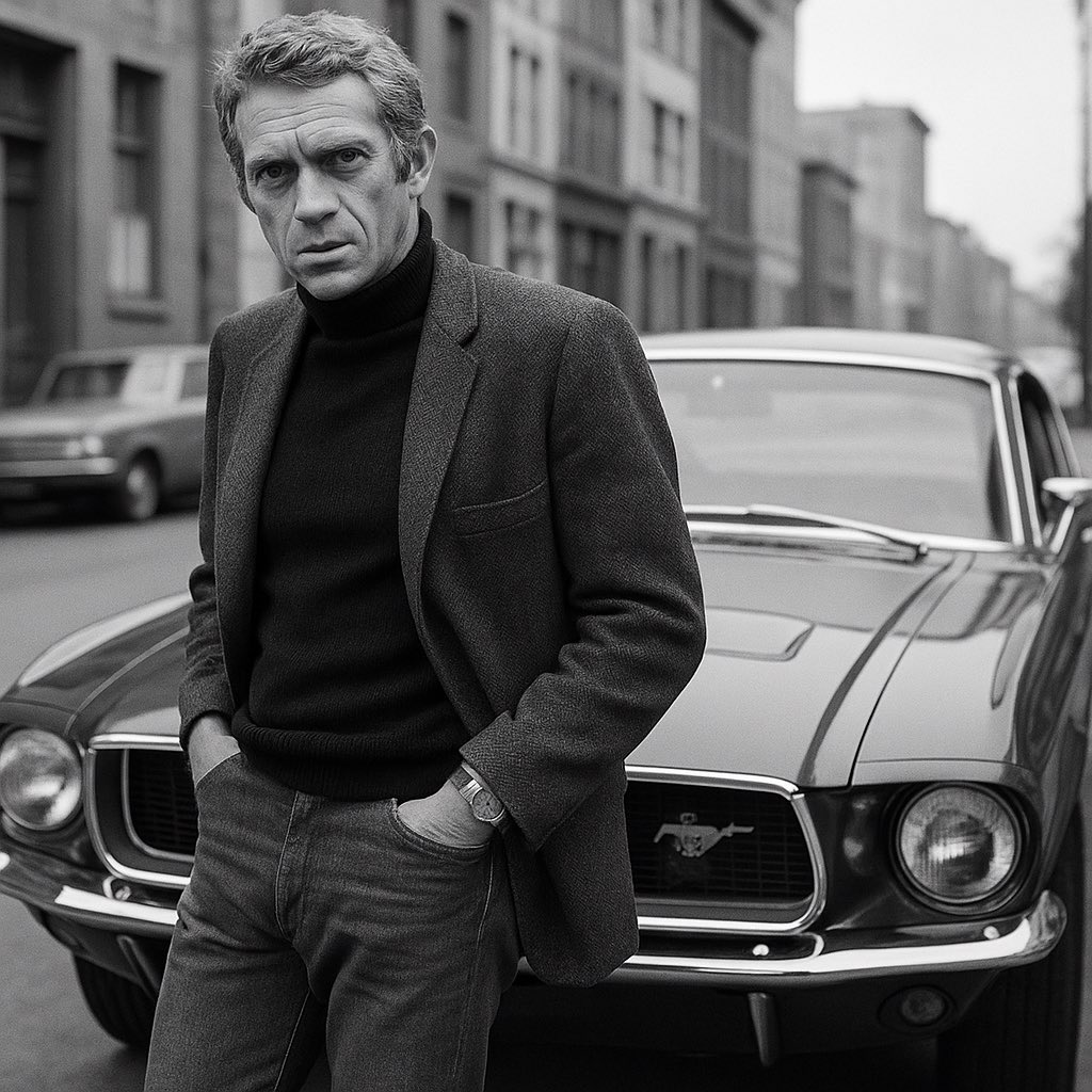 #SteveMcQueen #FordMustang #1960sStyle #ClassicCars #LeMansLegend #MustangGT #VintageVibes #MotorIcon #AmericanMuscle #RetroCool