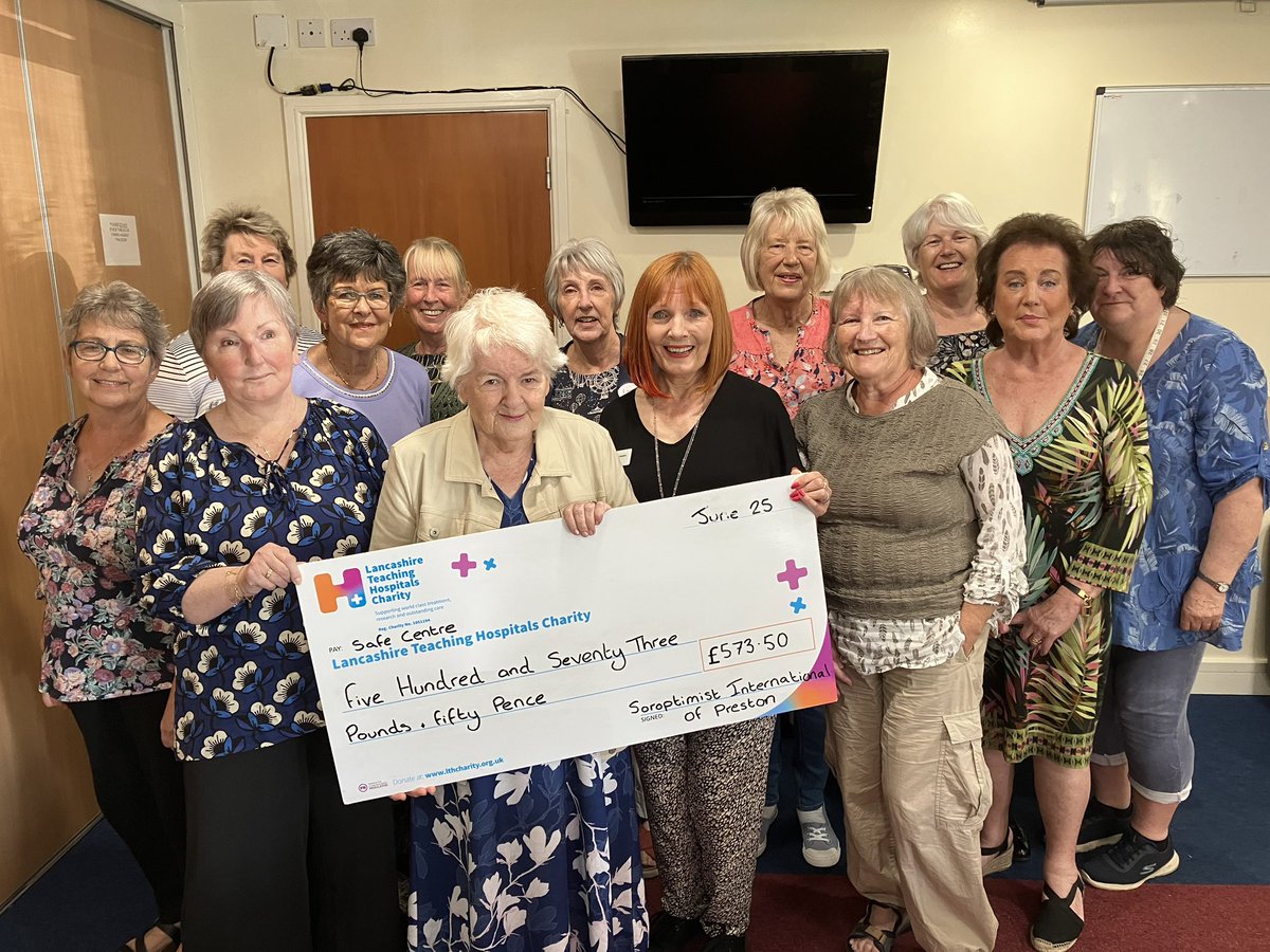 Lancashire Teaching Hospitals Charity (@lanchospcharity) on Twitter photo A huge thank you to <a href="/soroptimist/">Soroptimist</a> SIGBI of Preston for raising an amazing £573.50 for the SAFE Centre <a href="/LancsHospitals/">Chorley & Royal Preston</a> at their afternoon tea! 🧡☕🍰
Organised by Karen Rainford & Dr Jo John, 42 members gathered at St Catherine’s Hospice for a wonderful cause.
Thank you all! 🥰 A huge thank you to <a href="/soroptimist/">Soroptimist</a> SIGBI of Preston for raising an amazing £573.50 for the SAFE Centre <a href="/LancsHospitals/">Chorley & Royal Preston</a> at their afternoon tea! 🧡☕🍰
Organised by Karen Rainford & Dr Jo John, 42 members gathered at St Catherine’s Hospice for a wonderful cause.
Thank you all! 🥰