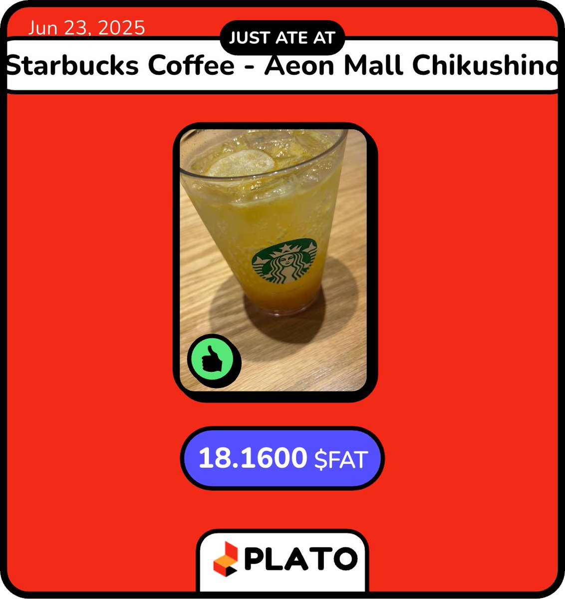 a2s2kn's tweet photo. @plato2earnでダイニングするだけで FATをゲットしました！ この招待コードを利用して https://t.co/eDNBugp3bs 100 FATゲットしよう！ https://t.co/xT3wDo0BDL