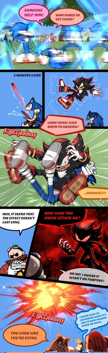 CCjealousy's tweet image. #SonicTheHedgehog #sonadow #shadonic Normal Day.