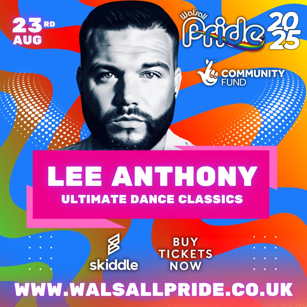 Lee Anthony with Dance Classics will hit the Main Stage for 2025 #pride #Pride2025 #lgbt #gay #pridemonth #festival #gayfestival #walsall #WestMidlands