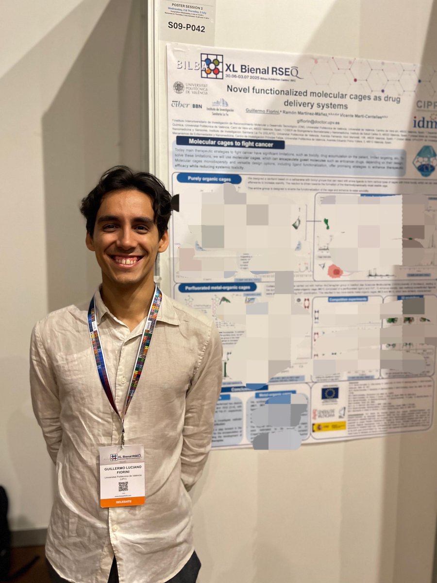 Guillermo Luciano Fiorini (@fioriniguille) on Twitter photo I am very happy to have taken part in the XL Bienal Conference of the RSEQ <a href="/BienalRSEQ2025/">XL Reunión Bienal de la RSEQ - Bilbao, 2025</a> in Bilbao. I had the chance of sharing my recent work on molecular cages for anticancer therapies in a poster. Thanks to the organisers and all the people I met during this fulfilling days! I am very happy to have taken part in the XL Bienal Conference of the RSEQ <a href="/BienalRSEQ2025/">XL Reunión Bienal de la RSEQ - Bilbao, 2025</a> in Bilbao. I had the chance of sharing my recent work on molecular cages for anticancer therapies in a poster. Thanks to the organisers and all the people I met during this fulfilling days!