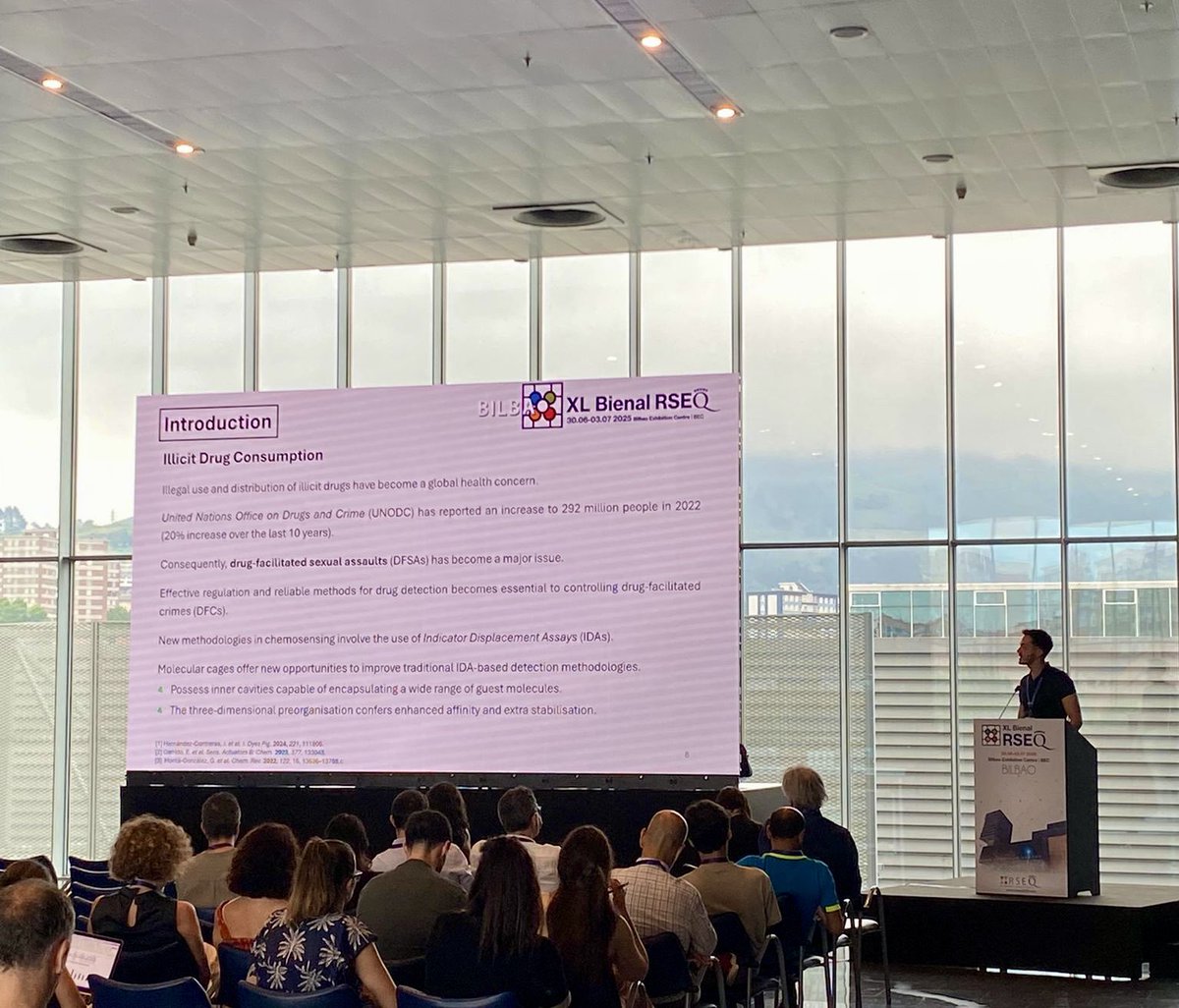 Giovanni Montà-González (@giovannimg_phd) on Twitter photo Honoured to have taken part in the XL <a href="/BienalRSEQ2025/">XL Reunión Bienal de la RSEQ - Bilbao, 2025</a> Meeting in Bilbao (30 June-3 July), presenting my work on molecular cages and sensing via a flash talk. Grateful to the organisers for the opportunity and their great effort throughout the event.
#Chemistry #Cages Honoured to have taken part in the XL <a href="/BienalRSEQ2025/">XL Reunión Bienal de la RSEQ - Bilbao, 2025</a> Meeting in Bilbao (30 June-3 July), presenting my work on molecular cages and sensing via a flash talk. Grateful to the organisers for the opportunity and their great effort throughout the event.
#Chemistry #Cages