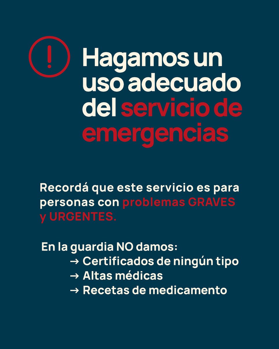 🚨 La atención en guardias NO es por orden de llegada.
🩺 Se prioriza según la gravedad del estado de salud.
🔴 Graves: atención inmediata
🟡 Estables: atención rápida
🟢 Sin riesgo: pueden esperar
📢 Usemos la emergencia con responsabilidad.