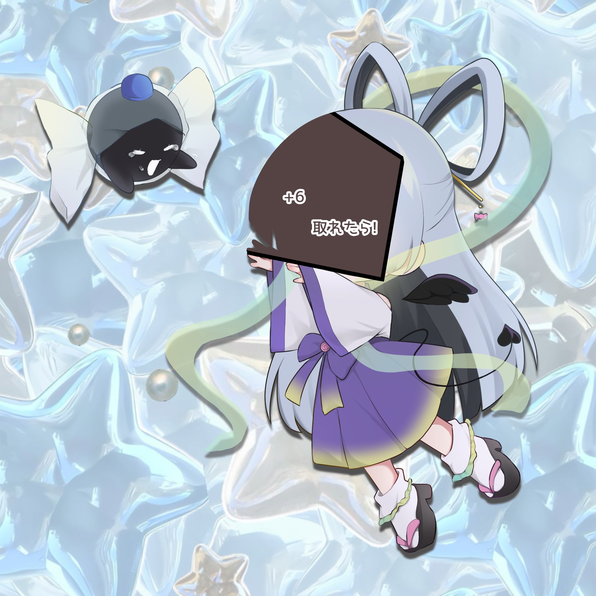 にゃページです✨ シャチとおばけちゃん 🪸🫧 ‍ ‍ #オリジナルキャラクター