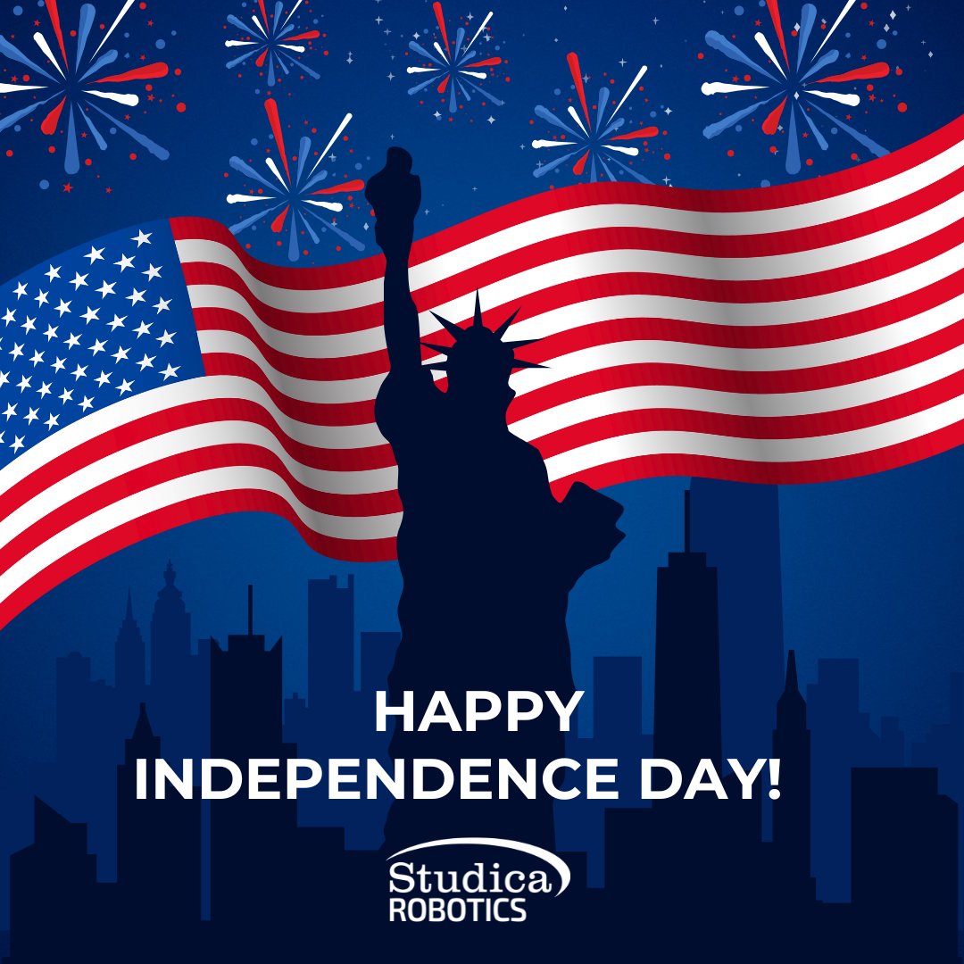 StudicaRobotics's tweet image. Happy Independence Day!❤️🤍💙
Wishing everyone a joyful and safe celebration.
#FourthOfJuly #USA #IndependenceDay