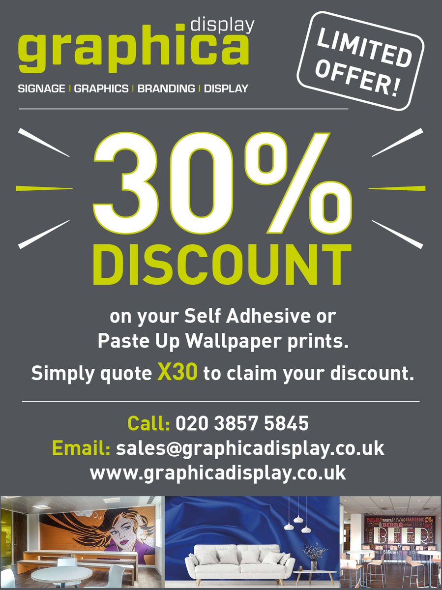 Get 30% Discount on your Self Adhesive or Paste Up Wallpaper prints.

Simply quote X30 to claim your discount.