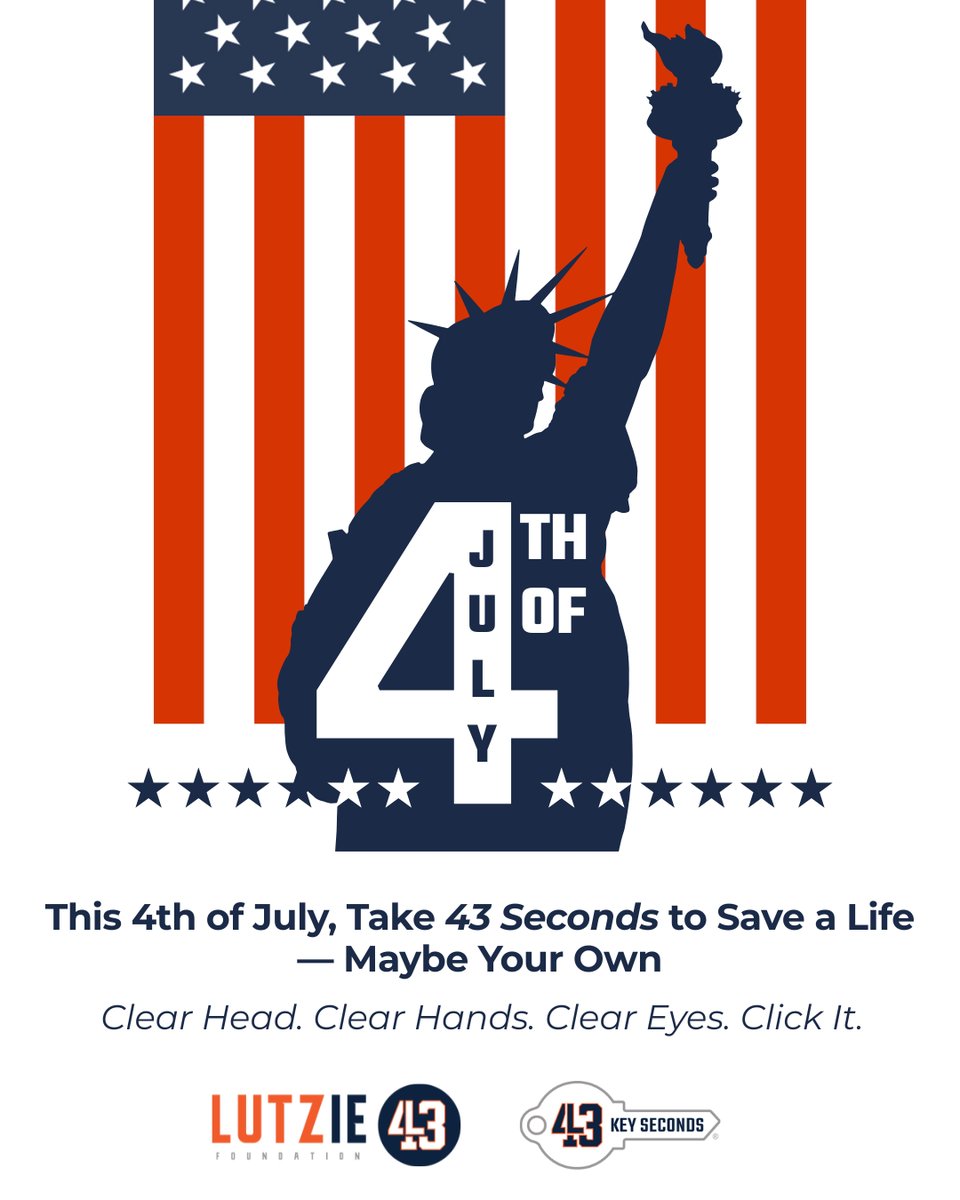 Roads are busier, distractions are higher and crashes spike over the holiday. Take #43KeySeconds before you drive because your safety, and someone else’s, might just depend on that short pause.
#SafeDriving #FourthOfJulySafety #DriveSober #BuckleUp #Lutzie43 #4thOfJuly