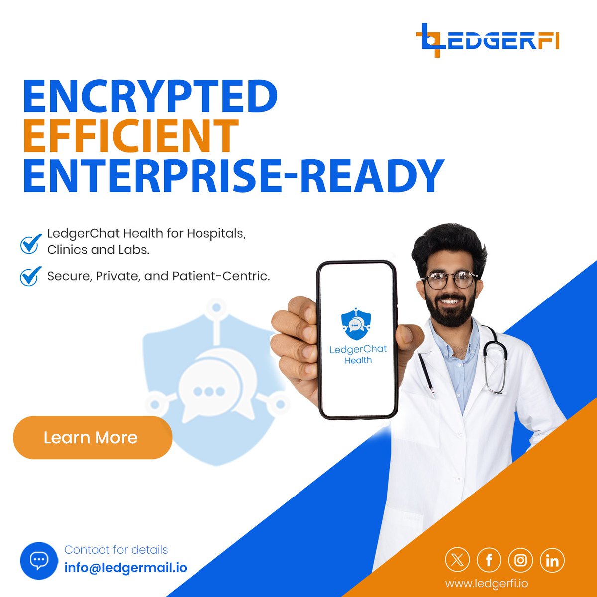 In healthcare, secure communication isn’t optional.
 LedgerChat Health delivers HIPAA-compliant, end-to-end encrypted messaging—built for clinical speed, privacy, and audit-ready care coordination.
#SecureMessaging #DataPrivacy #HIPAA #Cybersecurity #HealthcareTech
