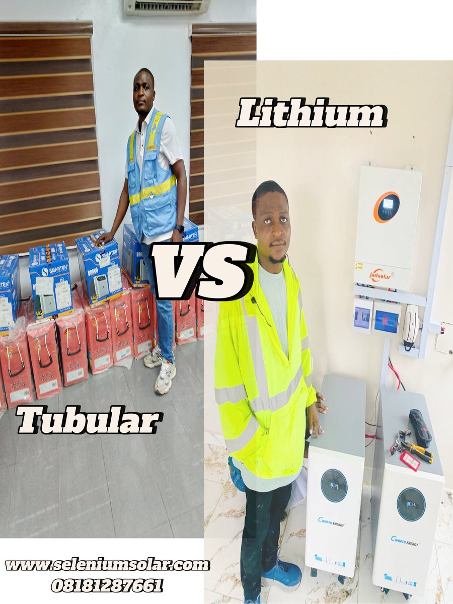SeleniumTeck's tweet image. Tubular Vs Lithium Battery: Which one is better?

Before you install a solar inverter read this to make a good choice.
 seleniumsolar.com/blog/JOYJtzPeT…

Our Installations are;
Warranty Backed 
After Service Support
5yrs+ warranty 

#Lithium #Tubular #Battery #Solar #Lagos