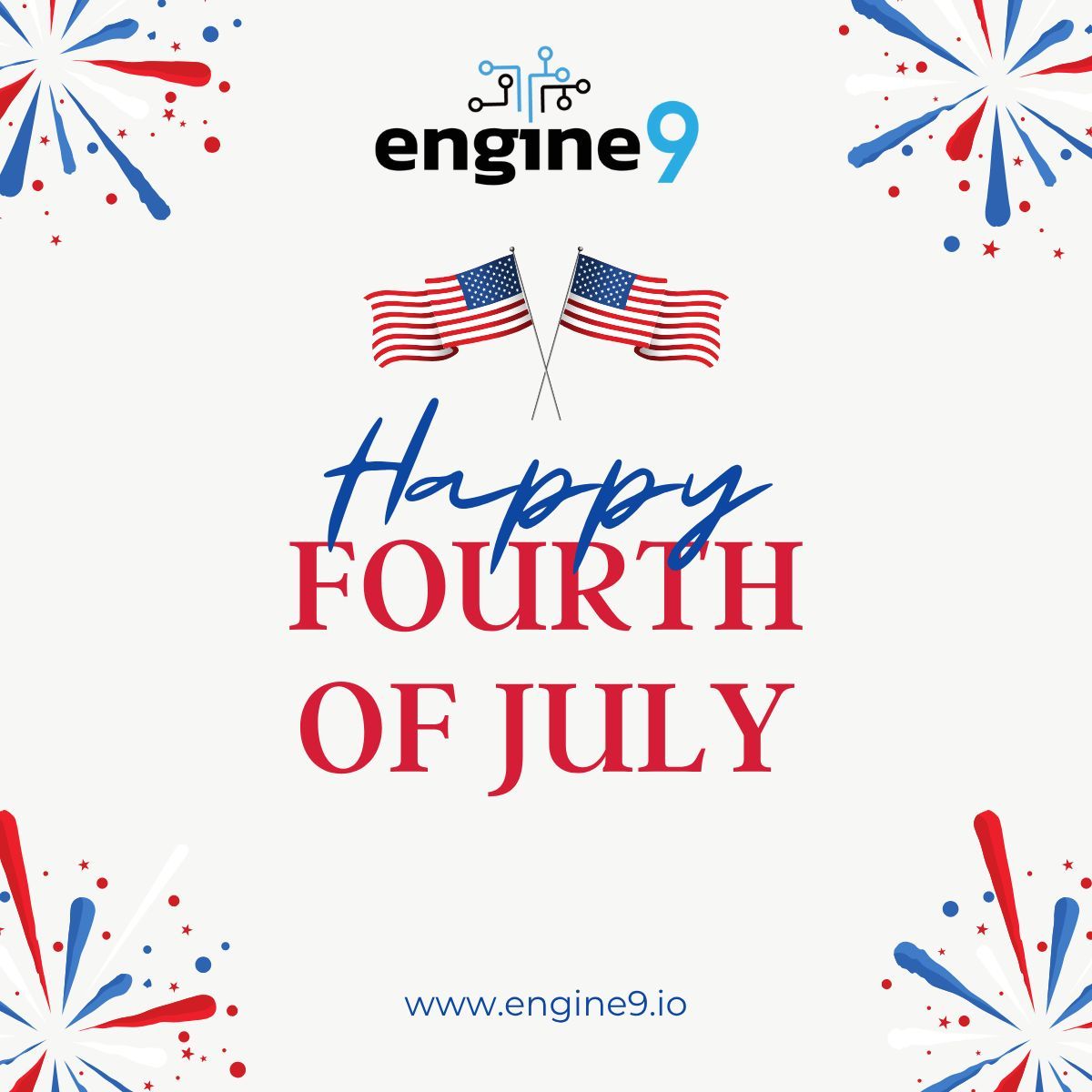 Engine9Inc's tweet image. Wishing everyone a safe and Happy 4th of July from @engine9inc and @fraktureinc!